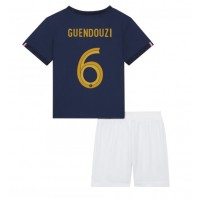 Ranska Matteo Guendouzi #6 Koti Peliasu Lasten MM-kisat 2022 Lyhythihainen (+ Lyhyet housut)